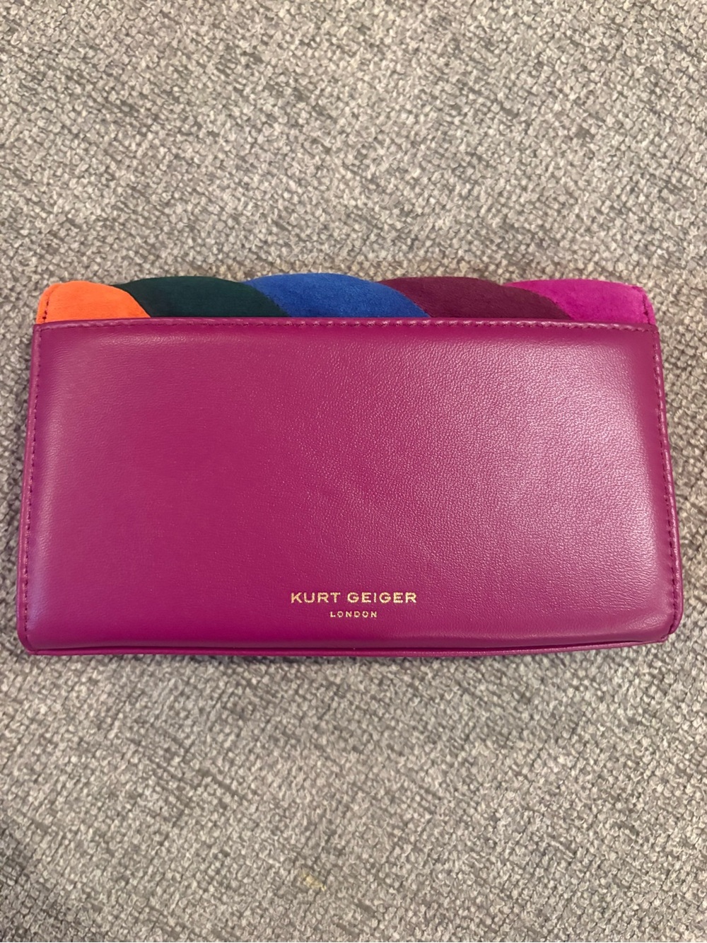 Multicolor Suede Stripe Women’s Clutch Wallet